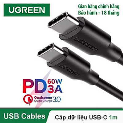 Dây sạc nhanh 2 cổng USB Type C, dài 0.5-2m hãng UGREEN US286- Hàng chính hãng
