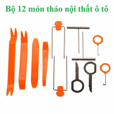 Bộ dụng cụ tháo nội thất ô tô 12 món - Tặng 1 bộ dán gương hậu