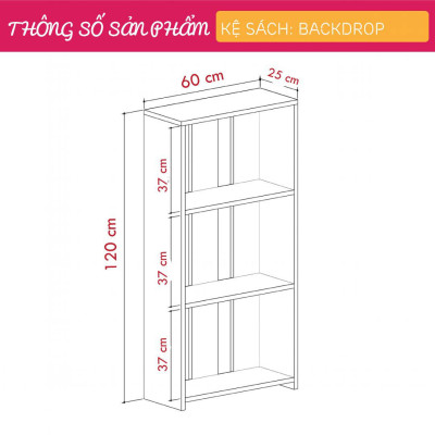 Giá sách gia đình kiểu dáng nhỏ gọn SMLIFE Backdrop