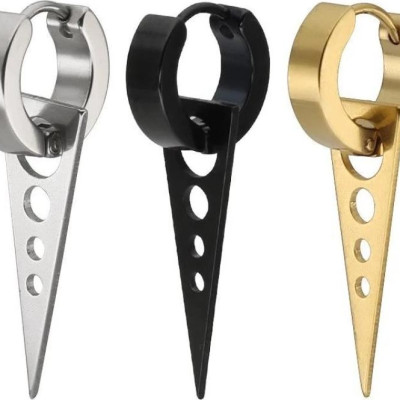 Khuyên nam tam giác lỗ tròn nam tính