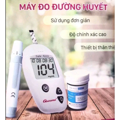 Máy Đo Đường Huyết, Máy Đo Lượng Đường Trong Máu Tại Nhà Safe Accu tặng que đo và kim thử máu hàng cao câp