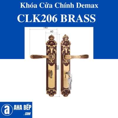 Khóa Cửa Chính Demax CLK206 BRASS. Hàng Chính Hãng