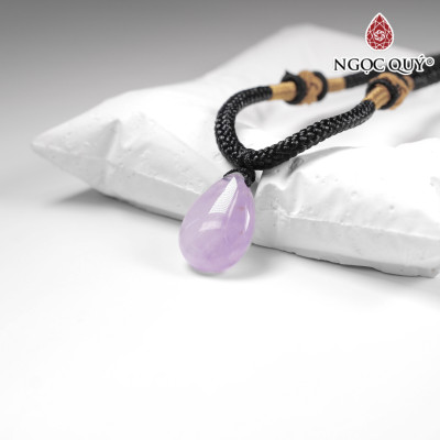 Mặt dây chuyền giọt nước thạch anh tím 18x13mm mệnh hỏa. thổ - Ngọc Quý Gemstones