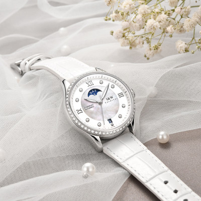 Đồng hồ nữ chính hãng I&W CARNIVAL IW582G-1 Kính sapphire ,chống xước ,Chống nước 30m ,Bảo hành 24 tháng,Máy cơ (Automatic),dây da cao cấp, thiết kế đơn giản dễ đeo