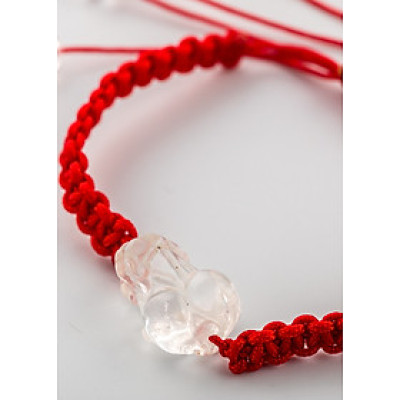 Vòng Tay Chỉ Đỏ Thạch Anh Trắng - Hút Tài Lộc - May Mắn 