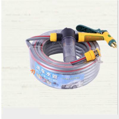 Vòi nước vòi phun nước rửa xe tưới cây tăng áp thông minh đầu đồng + bộ dây bơm nước dãn nở 15m cao cấp TLG 206716 (xám)