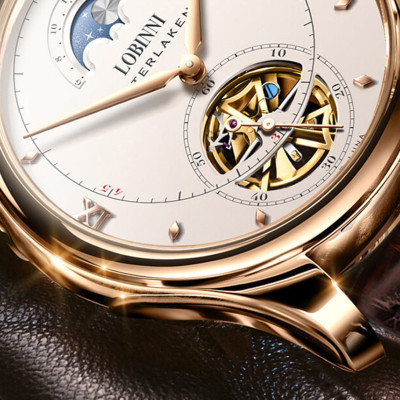 Đồng hồ nam chính hãng LOBINNI L13022-1 hàng mới 100%,Kính sapphire ,chống xước,chống nước 50m,mặt trắng vỏ vàng hồng dây da nâu xịn, thép không gỉ 316L,Đồng hồ cơ (Automatic) bảo hành 24 tháng, Mới 100%,thiết kế đơn giản trẻ trung và sang trọng