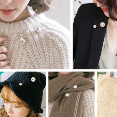 Set 7 cài áo ngọc trai 2 đầu đẹp, lạ, thời trang