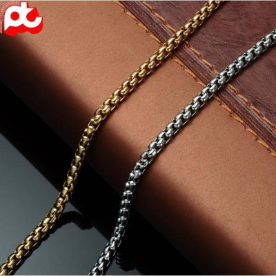 Dây chuyền dây xích nam titan cao cấp thép không gỉ bông dừa khít trangsucpt kích cỡ 3mm PTDCNA50