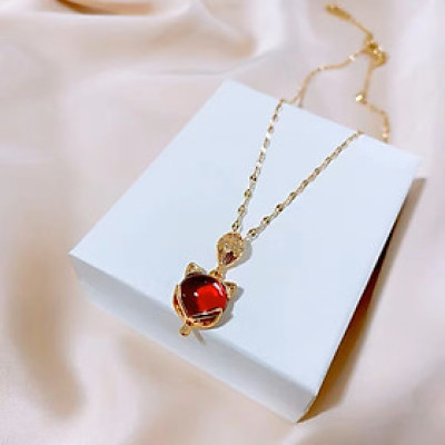 Dây chuyền mặt hồ ly đá đỏ may mắn