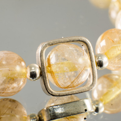 Vòng tay phong thủy Thạch anh tóc vàng thiên nhiên tài lộc  #VT044