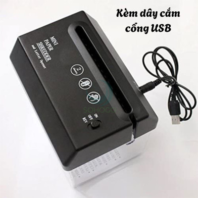 [VIDEO]- Máy cắt giấy cổng USB A5, A6 tự động phù hợp cho gia đình, bill thanh toán tại các cửa hàng- Máy hủy tài liệu văn phòng mini