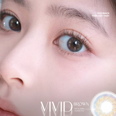 Lens nâu có độ cận N’Rosa Vivid Brown cho mắt thở cao cấp Angel Eyes phân phối | Độ cận: 0-8 | Chất liệu Silicone Hydrogel