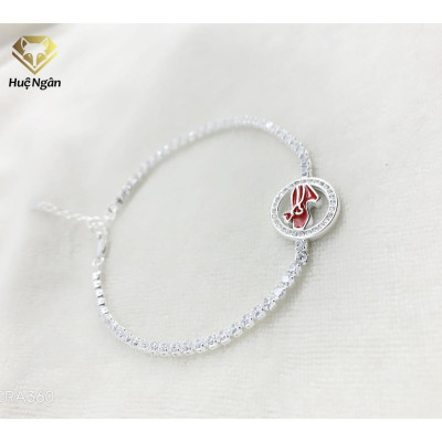 Lắc tay bạc 925 Huệ Ngân -Đôi Hài Tình Yêu X19