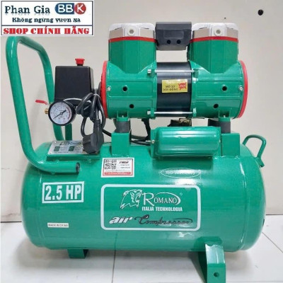 [chính hãƞg] Máy nén khí không dầu lên hơi  nhanh ROMANO 30L, Mô tơ 100% Dây đồng, Bảo hành 1 năm