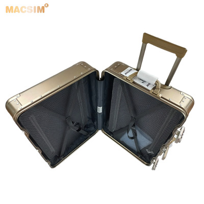 Vali tay kéo cao cấp chất liệu hợp kim nhôm nguyên khối MS1318 Macsim màu ti-gold cỡ 24inches