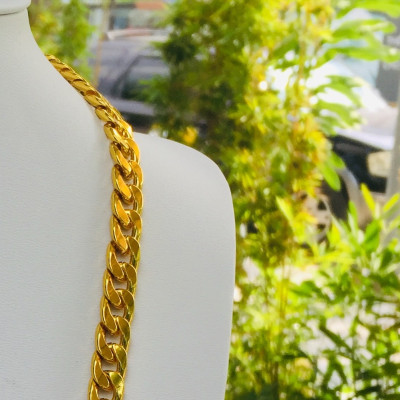 Combo Dây Chuyền Nam Nữ Mạ Vàng 24k, Kiểu Xích Lặc, Dài 50cm, Mạnh Mẽ, Cá Tính, … kèm túi Nhung đựng. Phù hợp đeo đi làm, đi chơi, gặp mặt, làm quà tặng.