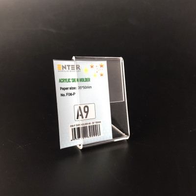 Kệ mica 1 mặt Enter F06-P 35x50mm A9 đứng, Kệ menu chữ L, Khung thông tin sản phẩm, Khung bảng giá, Kệ trưng bày để bàn