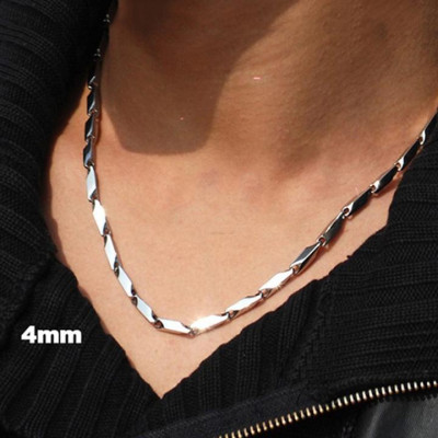 Dây chuyền nam titan cao cấp sang trọng inox thép không gỉ hỏa tiển trơn trangsucpt cỡ 2mm PTDCNA12