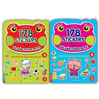 Sách - Bóc Dán Hình Thông Minh Cho Bé 3 - 4 Tuổi - 178 Sticker - Quyển 3 + 4 - Minh Thắng