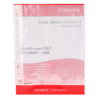 Xấp 10 Cái Bìa Lỗ A4 Jinshun - Màu Đỏ