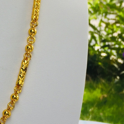 Bộ Dây chuyền Khắc chìm Dấu X Mạ Vàng 18k, Dài 45cm, Kèm Túi Nhung.