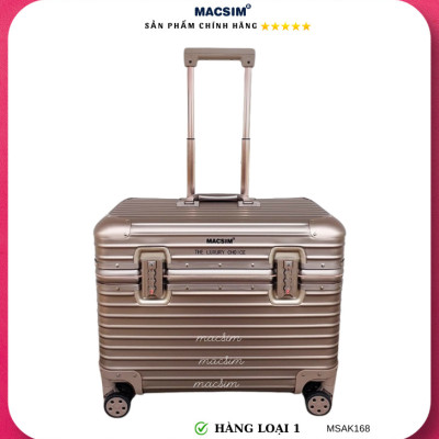 Vali hợp kim nhôm nguyên khối cao cấp Macsim Aksen hàng loại 1 MSAK168 Nhãn hiệu Macsim cao cấp cỡ 18 inches màu đồng