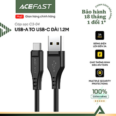 Cáp Acefast USB-A to Type C (1.2m) - C3-04 Hàng chính hãng Acefast