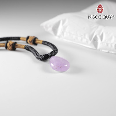Mặt dây chuyền giọt nước thạch anh tím 18x13mm mệnh hỏa. thổ - Ngọc Quý Gemstones
