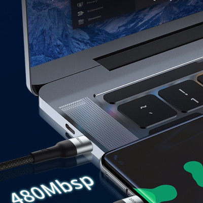 Cáp Wiwu F15 Cyclone PD 100W fast charge Cable  Tương thích với Máy tính xách tay/ Ipad/ Điện thoại/ Bảng điều khiển trò chơi , sạc siêu nhanh USB C sang USB C - Hàng chính hãng