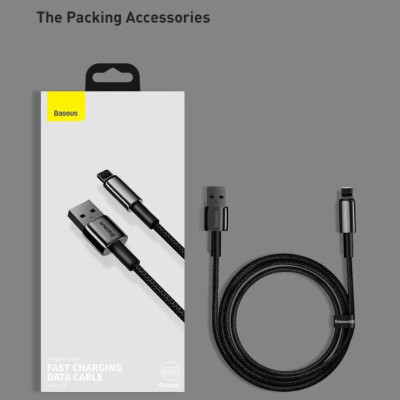 Cáp sạc nhanh Baseus tungsten gold fast charging data cable 2.4A USB-IP CALWJ-A01- Hàng chính hãng