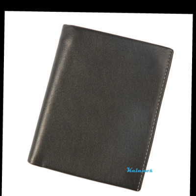 Bóp Ví nam da bò cao cấp dáng đứng màu đen Kalanos KBN210-Den, Ví nam da bò mịn êm, form đẹp & thời trang