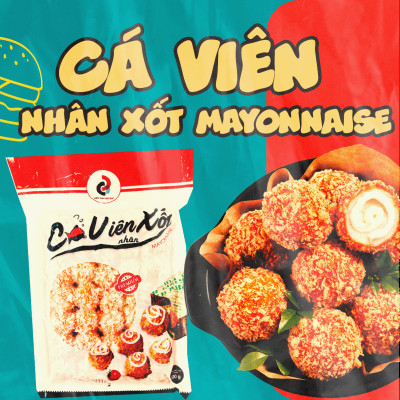 Cá Viên Nhân Xốt Mayonnaise Gói 500gr 24 Viên / 35 Viên - Thương Hiệu Đen Đỏ