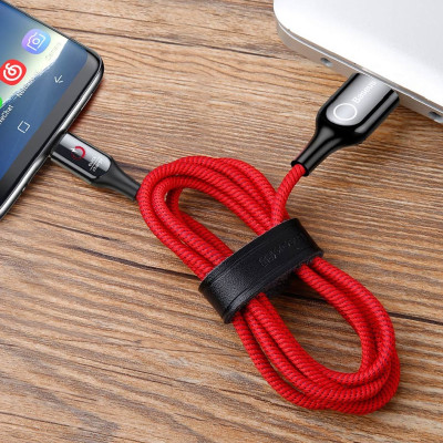 Dây Cáp sạc Type-C tự ngắt Baseus C Shape Light (2.4A, LED, Intelligent power-off) -  Hàng chính hãng