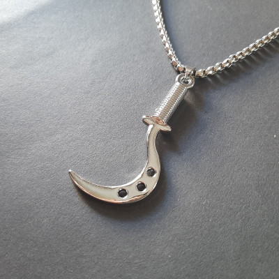 Dây chuyền nam cá tính, mặt hợp kim không gỉ si mạ, dây titan cao cấp rộng 3-4mm, dài 50cm