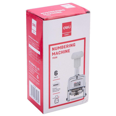  Dấu nhảy kim loại 6 số Deli, Bạc -1 chiếc - E7506