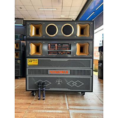 Loa Kéo Bình Bass Đôi Nanomax Pro-218G 3000w Bass 50cm x2 Karaoke Bluetooth. Hàng Chính Hãng