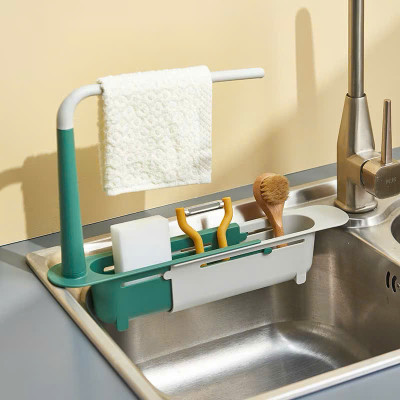 Kệ Gác Bồn Rửa Chén Co Giãn Đa Năng – Có Giá Treo Khăn Tiện Lợi - HÀNG CHÍNH HÃNG MINIIN
