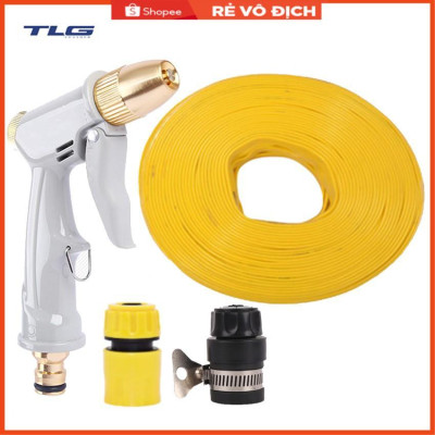 Bộ dây và vòi xịt rửa xe tưới cây tăng áp 15M (cút nhựa nối nhựa đen 713-2) 206846