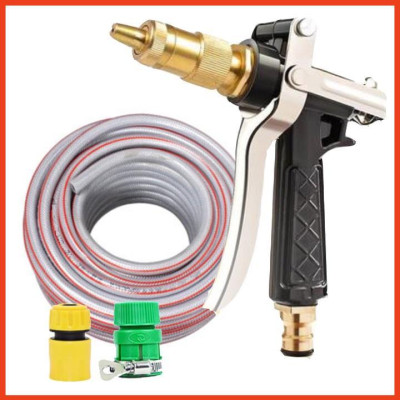 Rửa xe tưới cây Bộ dây và vòi xịt tăng áp lực nước 300% loại 25m cút nhựa,nối nhựa 206236
