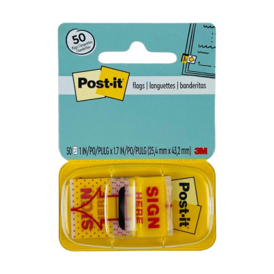 Vỉ 50 miếng noted đánh dấu trình ký Post It Sign Here 3M SB-680-9 - Đánh dấu, phân trang tập vở tài liệu