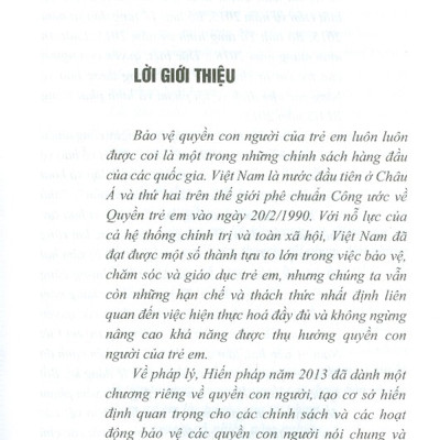 Bảo Vệ Quyền Con Người Của Trẻ Em Bằng Pháp Luật Hình Sự Việt Nam (Sách Chuyên Khảo)