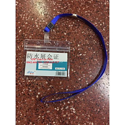 SỈ 50 BỘ THẺ ĐEO NHÂN VIÊN 108 (ngang) + dây đeo thẻ lụa móc nhựa (LOẠI ĐẸP)