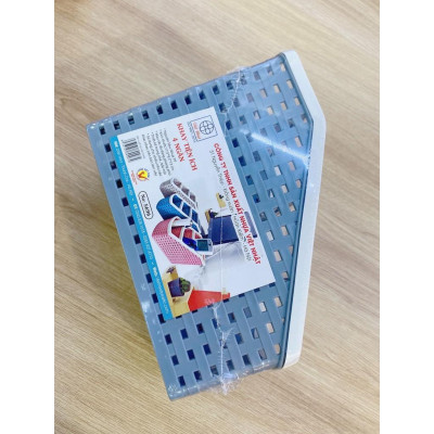 Khay nhựa tiện ích 4 ngăn Việt Nhật, để bàn đựng đồ, bút văn phòng phẩm, mỹ phẩm, đồ dùng phù hợp bàn làm việc văn phòng