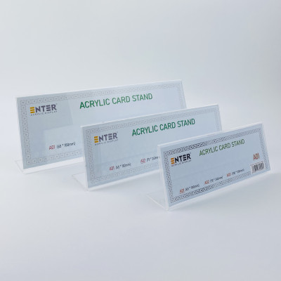 Biển chức danh, Bảng tên để bàn, Kệ mica chức vụ 1 mặt Enter A02 240x75mm trung (20)