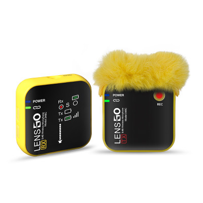 Lensgo LWM-348C Double 1V2 - Micro Không Dây 2.4G Thu Âm Cho Máy Ảnh, Điện Thoại - Hàng chính hãng
