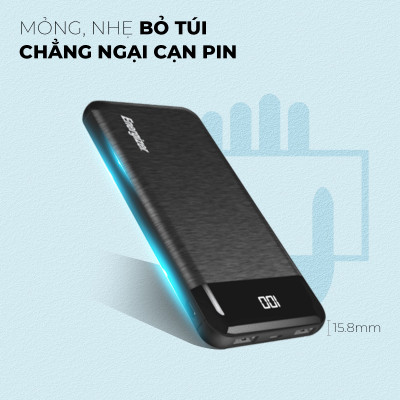 Sạc Dự Phòng Energizer 10000Mah/3.7V Li-Polymer-UE10058BK - Hàng Chính Hãng