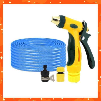 Bộ dây vòi xịt nước rửa xe,tưới cây tăng áp 3 lần 15m(cút nhựa nối 713-1) 206317