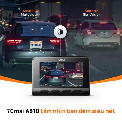 Camera hành trình 70mai Dash Cam A810 chất lượng 4K HDR, có 4G, GPS, an toàn ADAS, Ghi Hình Đêm Vượt Trội - Hàng chính hãng