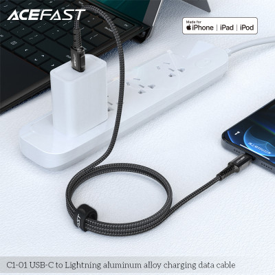 Cáp Acefast Type C to Light.ning (1.2m) - C1-01 Hàng chính hãng Acefast